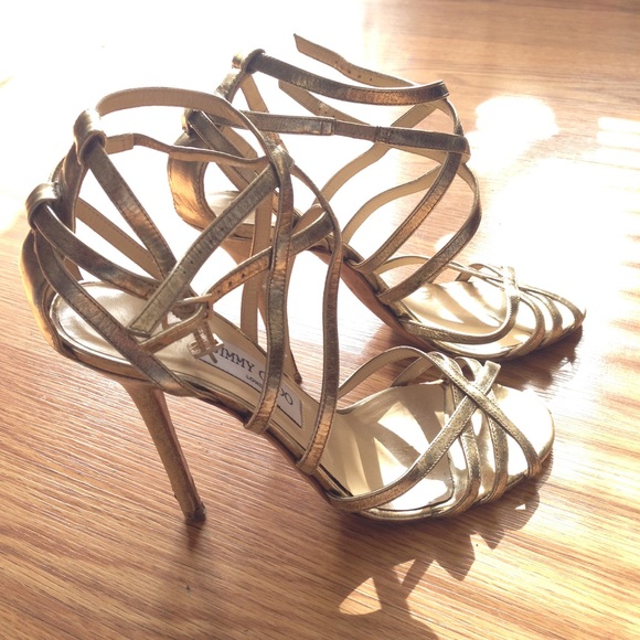 Jimmy Choo Shoes - Jimmy choo heels size 8 color gold 4 inch heel